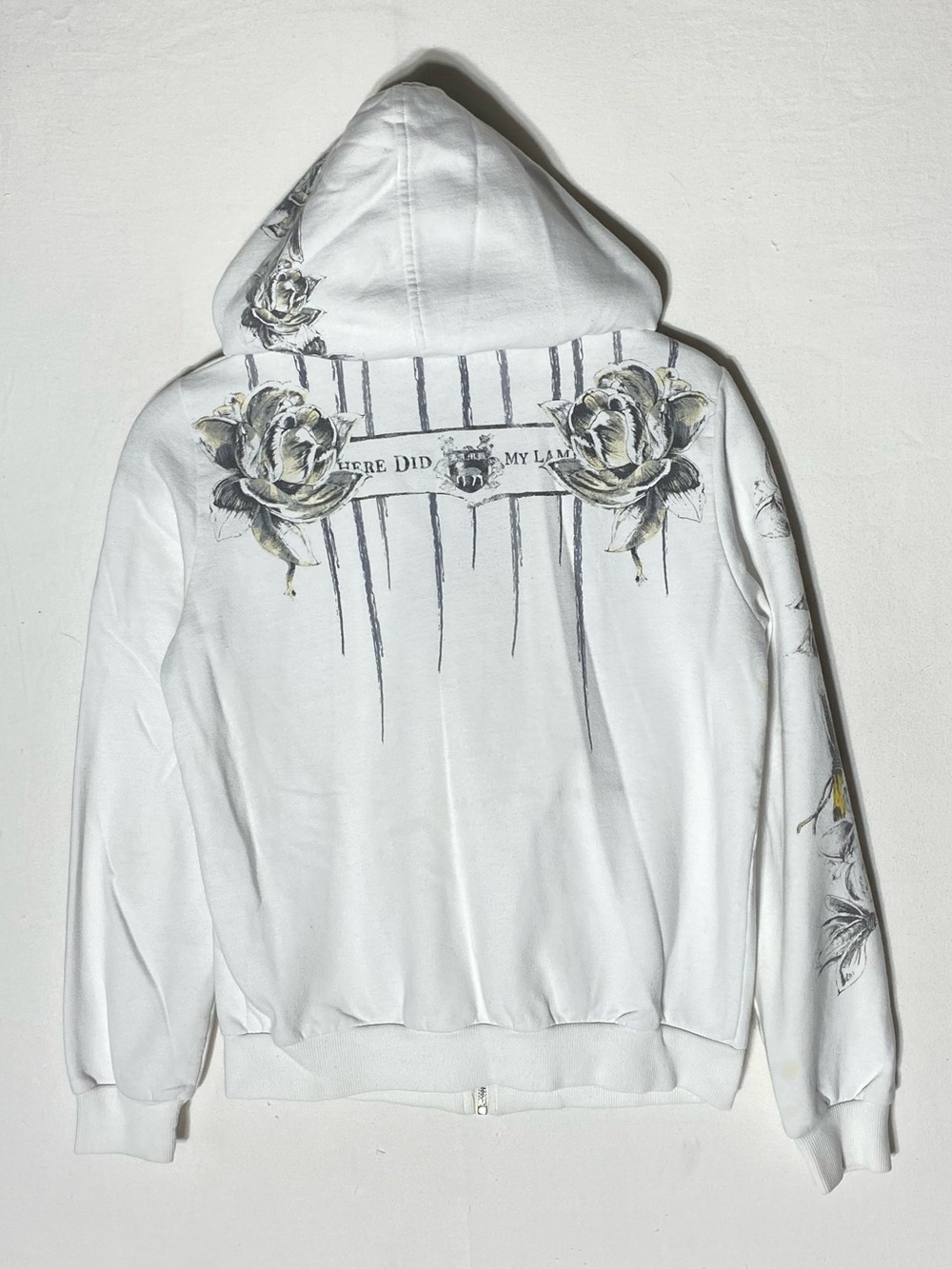 Vintage Y2K RARE L.A.M.B. Gwen Stefani White Where Did My Lamb Go Zip Hoodie M